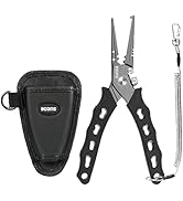 Booms Fishing F07 Fishing Pliers Hook Remover, Split Ring Pliers Stainless Steel, Saltwater Fishi...