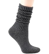 Slouchy Knee High Boot Socks Women Knit Long Tube Scrunch Socks for Casual Wear &amp; Daily Use Size ...