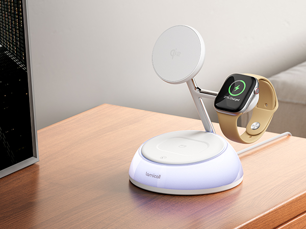 4 in 1 wireless Qi2 charger for MagSafe, it's also an adjustable magnetic stand for your iPhone