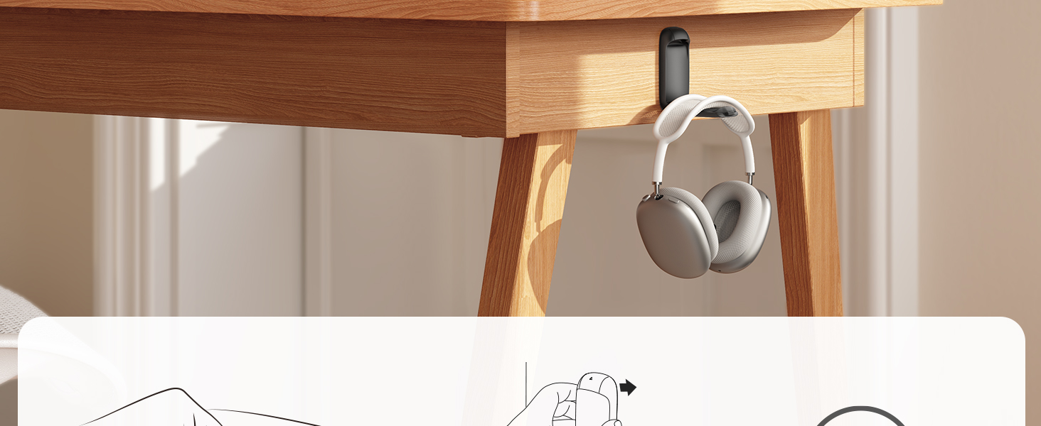 headphones hook desk