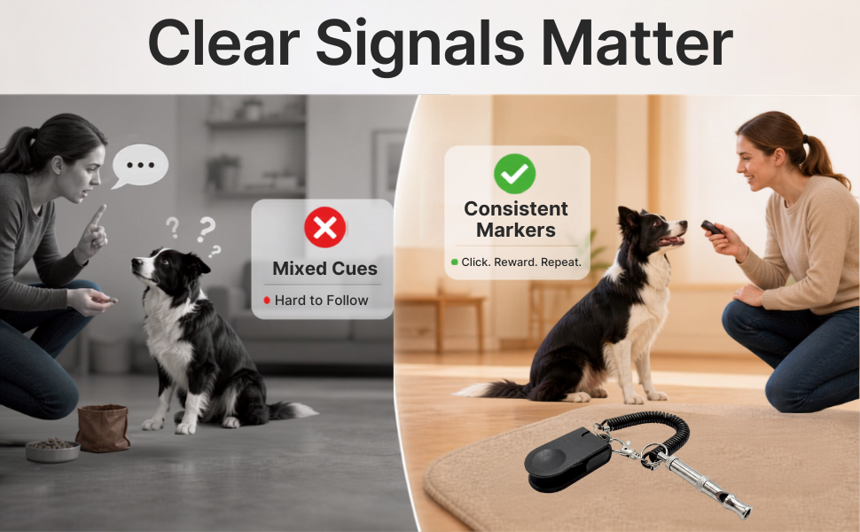 Dog Training Clicker &amp;amp; Whistle Set Main Pic 5