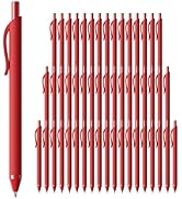 InkSlick 50 Pack Red Ink Pens - Bulk Pens, 1.0MM Medium Point Ballpoint Pens, Smooth Writing No B...