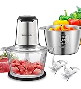 Liebe&amp;Lecker Food Processor, Meat Grinder with 2 Bowls 8 Cup and 8 Cup, Food Chopper Electric Veg...