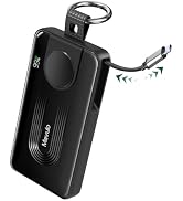 Mavulo 3-in-1 Portable Charger 10000mAh Power Bank for Samsung Galaxy Watch, Retractable USB-C Ca...