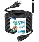DEWENWILS 100FT 16/3 Extension Cord, Outdoor Extension Cord with Storage Strap, 3 Prong SJTW Flex...