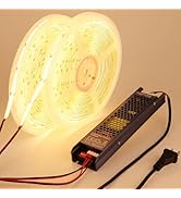 BENLUN 24V COB LED Strip Light Outdoor Waterproof 65.6ft (2 Rolls of 32.8ft), 3000K Warm White 11...