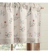XOGUIBO Kitchen Valances for Windows, Country Farmhouse Cottage Rustic Vintage Floral Linen Light...