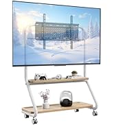 BEISHI TV Stands for Living Room,TV Stand Mount with Large Wooden Entertainment Shelf,Pegboard St...