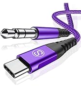sweguard USB Type C to 3.5mm Audio Aux Cable, 6ft, for iPhone 15 Pro Max &amp; Samsung Galaxy S24, Hi...