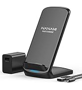 NANAMI Fast Wireless Charger, Qi Certified Wireless Charging Stand with QC3.0 Adapter USB Charger...