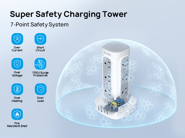 power strip surge protector tower