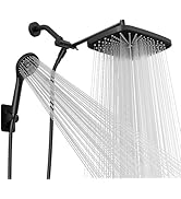 Seacity Wide Rain Shower Head With 5 Modes Handheld Showerheads, High Pressure Showerhead Combo w...