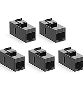 Awishwell CAT6 RJ45 Keystone Jack (5 Pack) Inline Coupler, Cat6 RJ45 Keystone Coupler, Ethernet C...