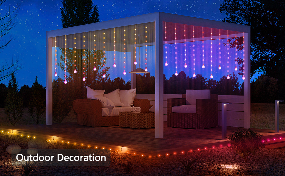 Wishing Ball Curtain Lights Christmas RGB LED fairy bedroom indoor outdoor backdrop wall decoration