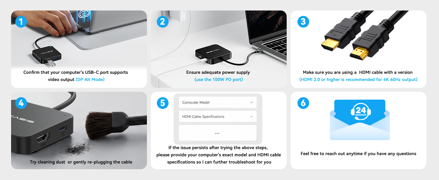 USB C Hub Long Cable