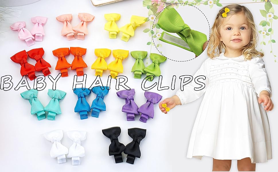 baby hair bows with fully hair clip no hurt for infant and babies hair