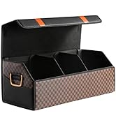 Fyzeoty Car Organizers and Storage - Trunk Organizer for Suv Car,Car Trunk Leather Storage Box,Ex...