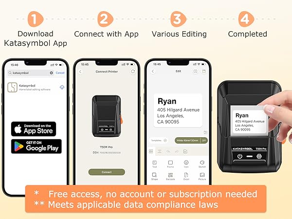 Easy label App: Print in 4 simple steps