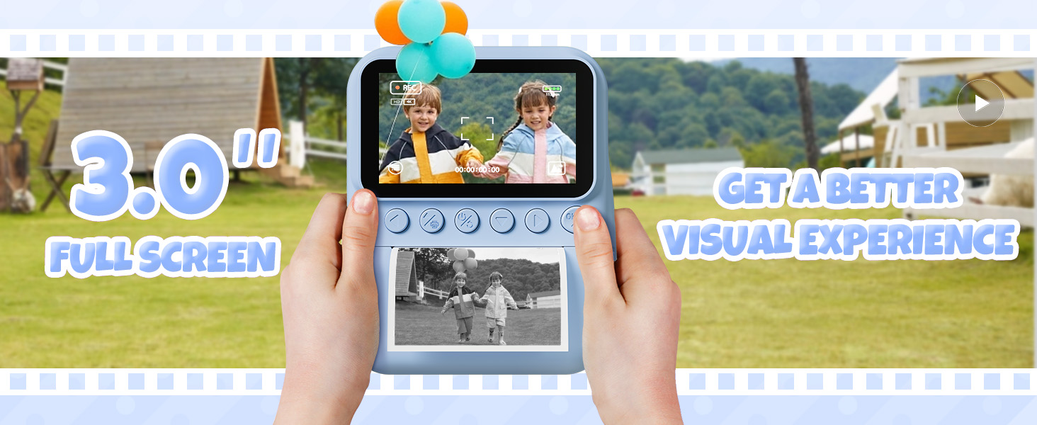 3.0'' Screen 48MP Photo Instant Camera for Kids with 32GB Card