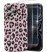 Cute Phone Case for iPhone 17 Pro Case, Tortoise Shell Pattern Leopard Full Camera Protective Sli...
