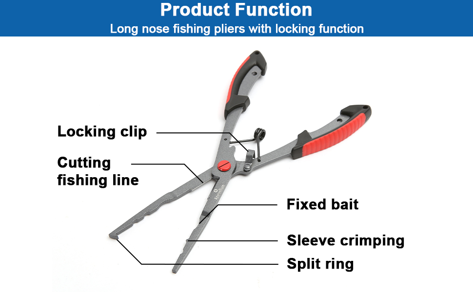 Locking Clip, Line Cutter, Bait Holder, Sleeve Crimping &amp;amp;amp; Split Ring Tool