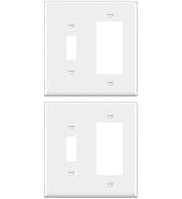 Decora/GFCI Device Combination Wallplate,2-Gang (1-Toggle,1-Decorator Wall Plate Combination),Smo...