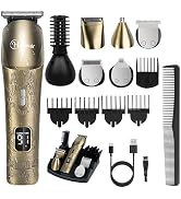 Hatteker Upgraded Beard Trimmer for Men Waterproof Cordless Hair Clipper Electric Razor Shaving G...