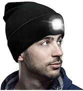 CENSGO Unisex Hat with Light, USB Rechargeable LED Headlamp Beanie, Gifts for Dad Father Men Husb...