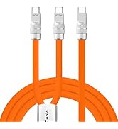 chubbycable Duo-Flex 100W &amp; 60W 2-in-1 Fast Charging &amp; Data Transfer Cable with Soft Silicone USB...