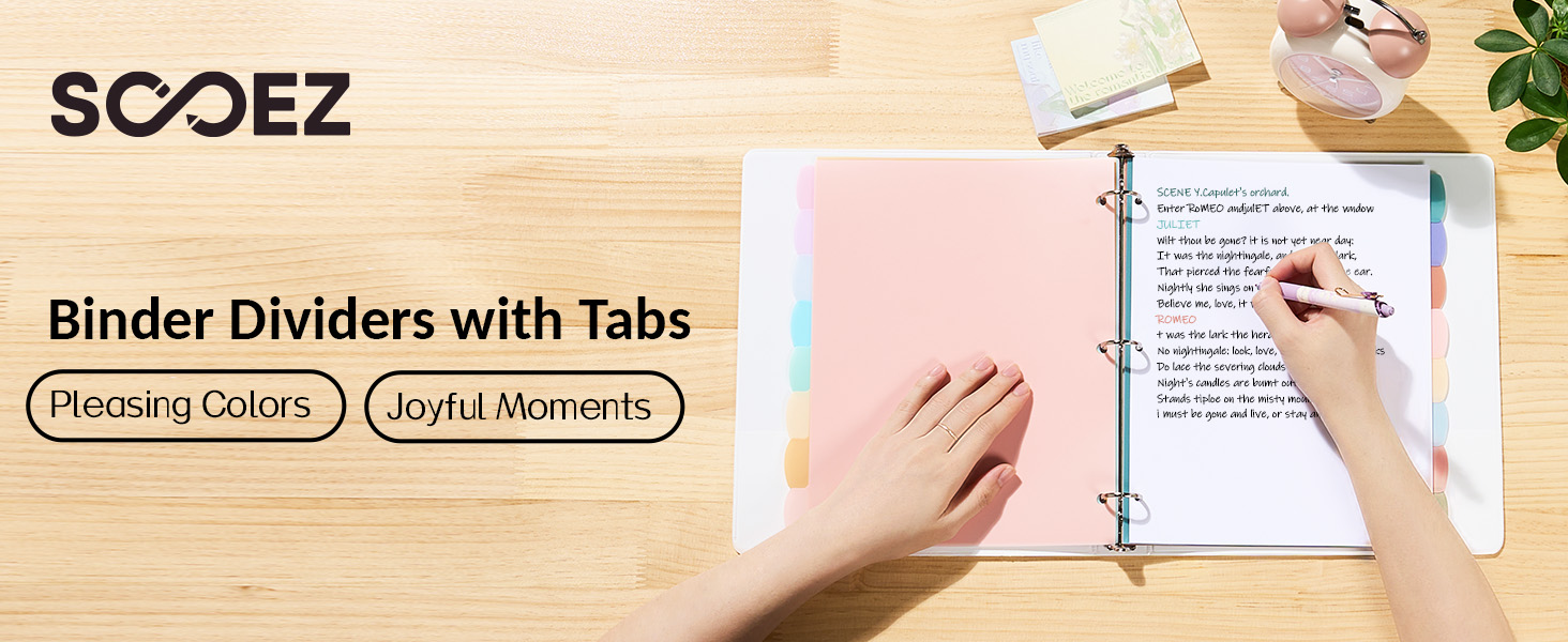 binder dividers with 8 tabs