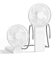 HandFan Ultra-Thin &amp; Lightweight Handheld Fan (0.5in,0.3lb), 5 Speeds Portable Hand Held Fan USB ...