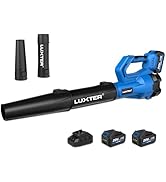 LUXTER Cordless Leaf Blower 320 CFM &amp; 120 MPH Brushless Electric Leaf Blowers 2-Levels Variable S...
