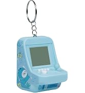 Blue Micro Player Mini Arcade Machine with Keychain, 26 Classic Game Modes Support Music Mini Bui...
