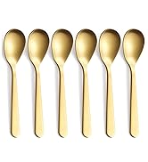 FULLYWARE Matte Gold Demitasse Espresso Spoons, Stainless Steel Satin Finish Coffee Spoons, Mini ...