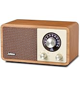 Joiimu Vintage Wood FM Radio Bluetooth Speaker,Retro Bluetooth Speaker HD Radio for Home Office K...