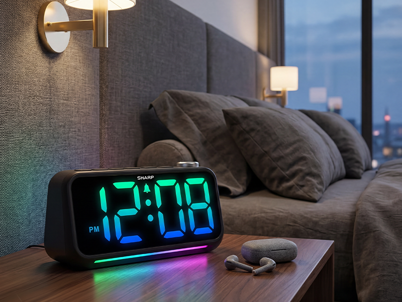 Loud Alarm Clock for Heavy Sleepers – 95dB Alarm, RGB Color Display &amp;amp; Night Light,