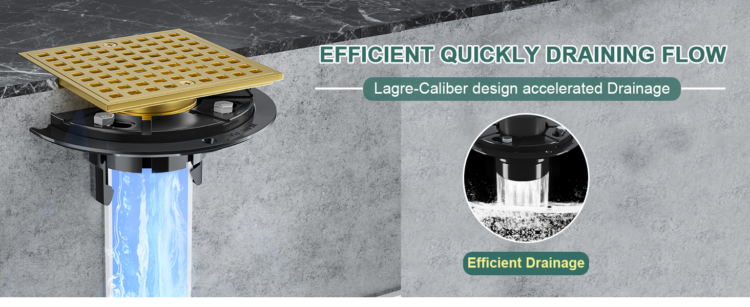 Brushed Gold Shower Drain