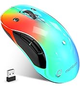 memzuoix 2.4G LED Wireless Mouse, Rechargeable Ergonomic Mouse with Detachable Cover, 1200 DPI Po...