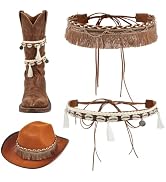 PH PandaHall 4pcs 2 Styles Western Hat Rubans for Women Leather PU Adjustable Cowboy Hat Rubans w...