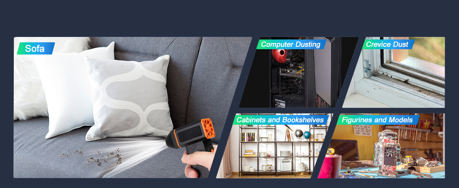 Electric Compressed Air Duster Super Powerful Turbo Dry Violent Jet Fan Air Blower Gun