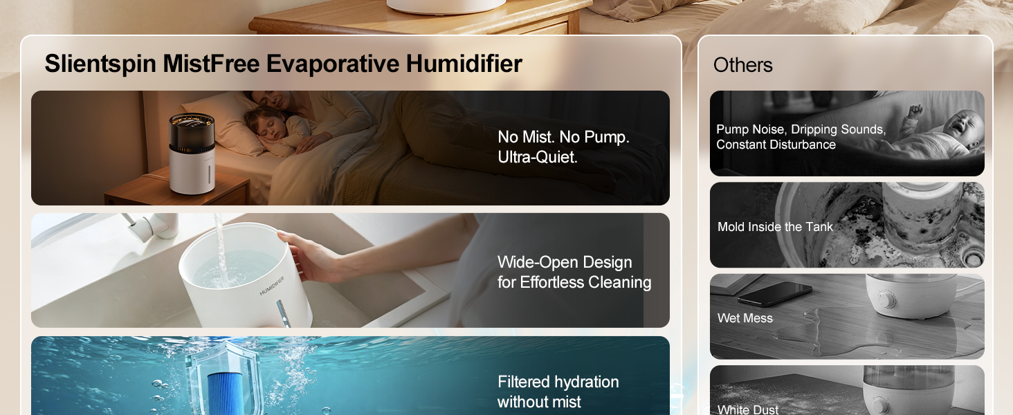 Mist-Free Evaporative Humidifier