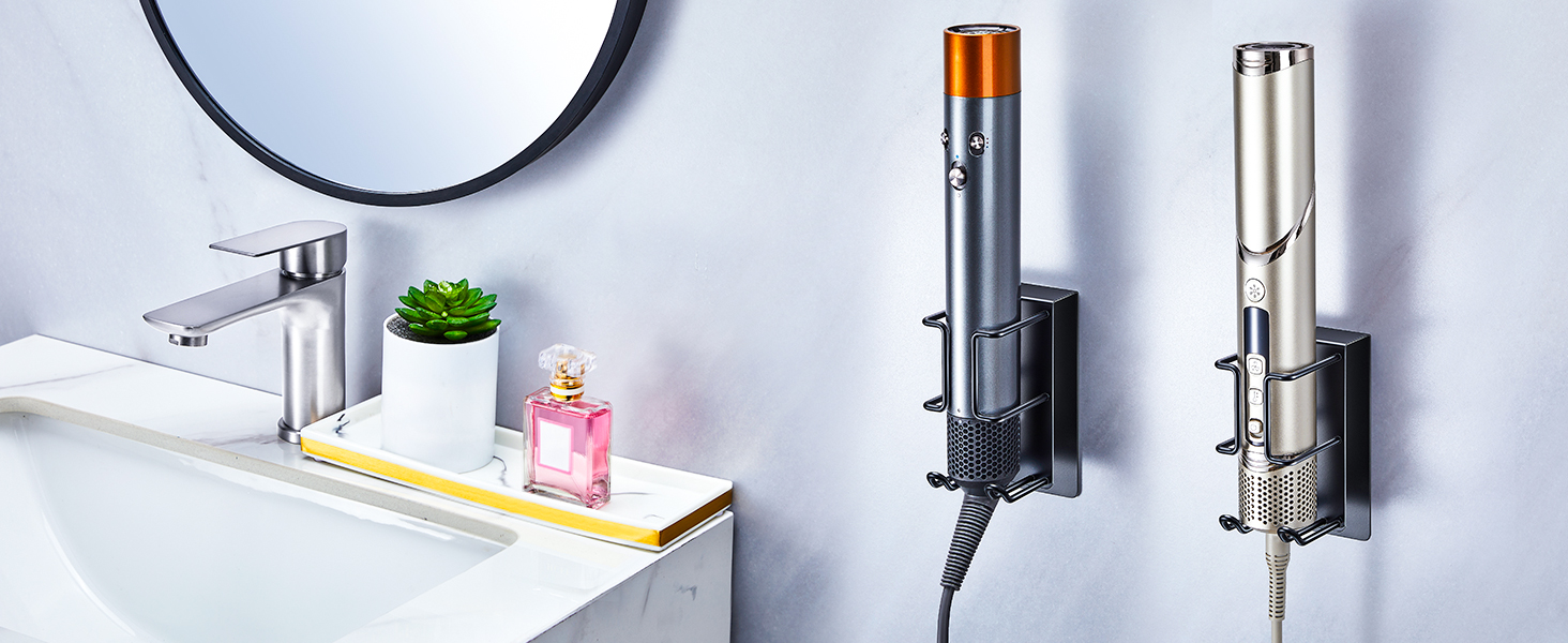 Modern bathroom interior featuring wall-mounted fixtures, mirror, and storage solutions in a clean, minimalist design.