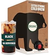 Wandering Bear Straight Black Organic Cold Brew Coffee On Tap, Iced Coffee Drink - Extra Strong, ...