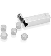 DS. DISTINCTIVE STYLE Aluminum Alloy Dice 5 Pieces 16mm Portable Metal Dices with Rectangular Cas...