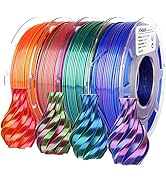 AMOLEN 3D Printer Filament Bundle, PLA Filament 1.75mm, Dual Color Filament, Silk Red Gold, Silk ...
