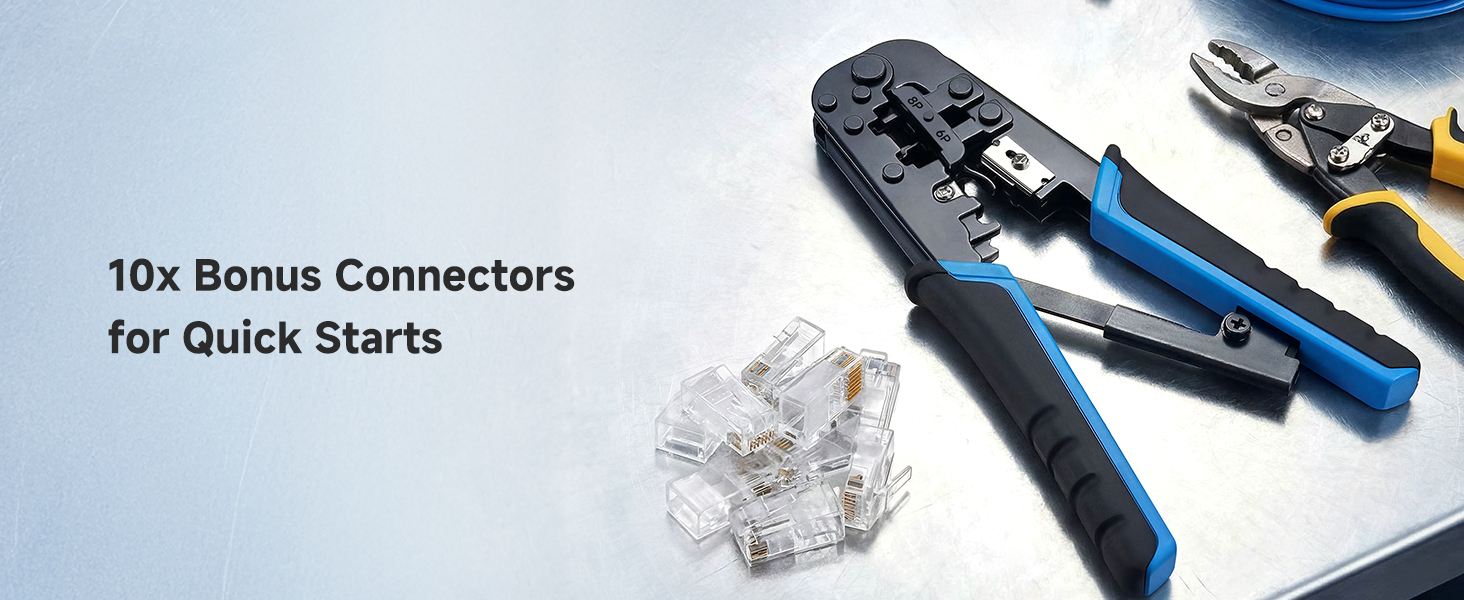 Modular RJ45 Crimp Tool (Ethernet Crimper) with Built-in Wire Cutter and Stripper