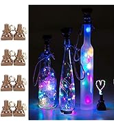 ZNYCYE Upgraded 8 Pack Solar Powered Wine Bottle Lights 20 LED Colored Starry Cork Light Fairy Co...