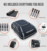 VENTURE 4TH Rooftop Cargo Carrier - 21 Cubic Feet Waterproof Car Roof Cargo Bag with Tie-Down &amp; C...