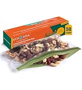 ECO SOUL 100% Compostable Snack Bags [50 Counts][3.34"x7"] Resealable Bags for Food, Freezer, Eco...