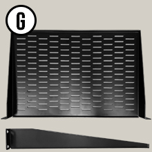 AxcessAbles RKSHLFVT1UM Universal Vented 1U Rack Tray, 12" Deep for 19" Rack Cabinet